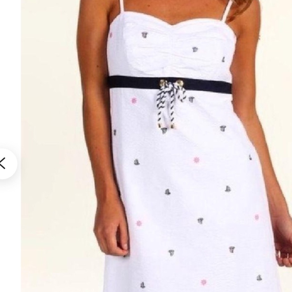 Lilly Pulitzer Rilee sailboat dress white nautical style size 2